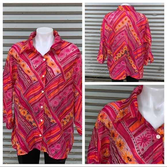 Elementz Woman size 2X flower top - Picture 1 of 8